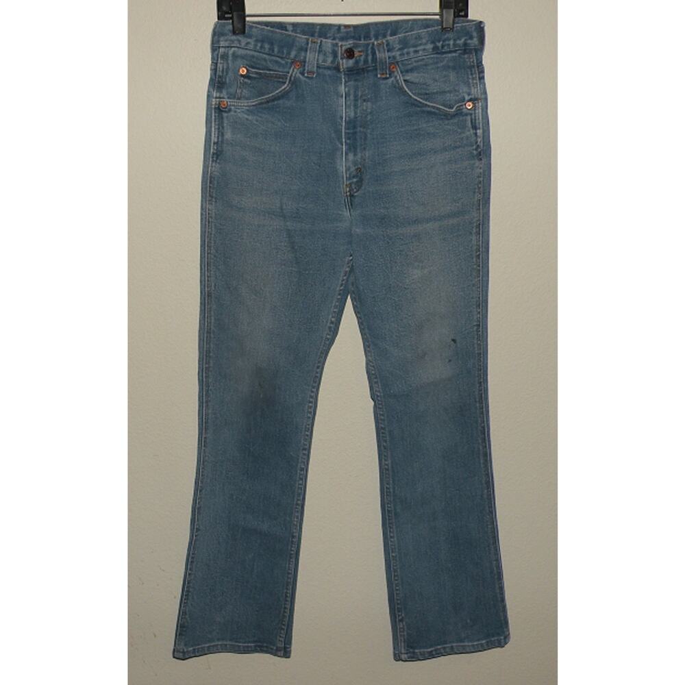 Vtg ‘81 Levi’s 517 Men’s Boot Cut Jeans 30 x 31 Blue Tab Gold Letters Moving On